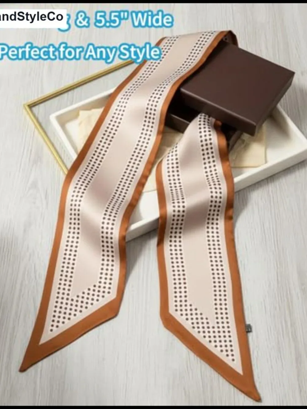 Lightweight Silk Feeling Long Skinny Scarf for Women Multipurpose